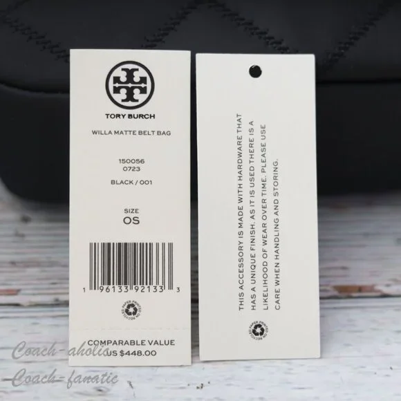 NWT Tory Burch Nylon Belt Bag Fanny Pack Crossbody in Black - Picture 11 of 11